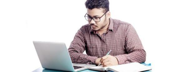 Studying at desk