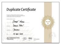 Duplicate certificate
